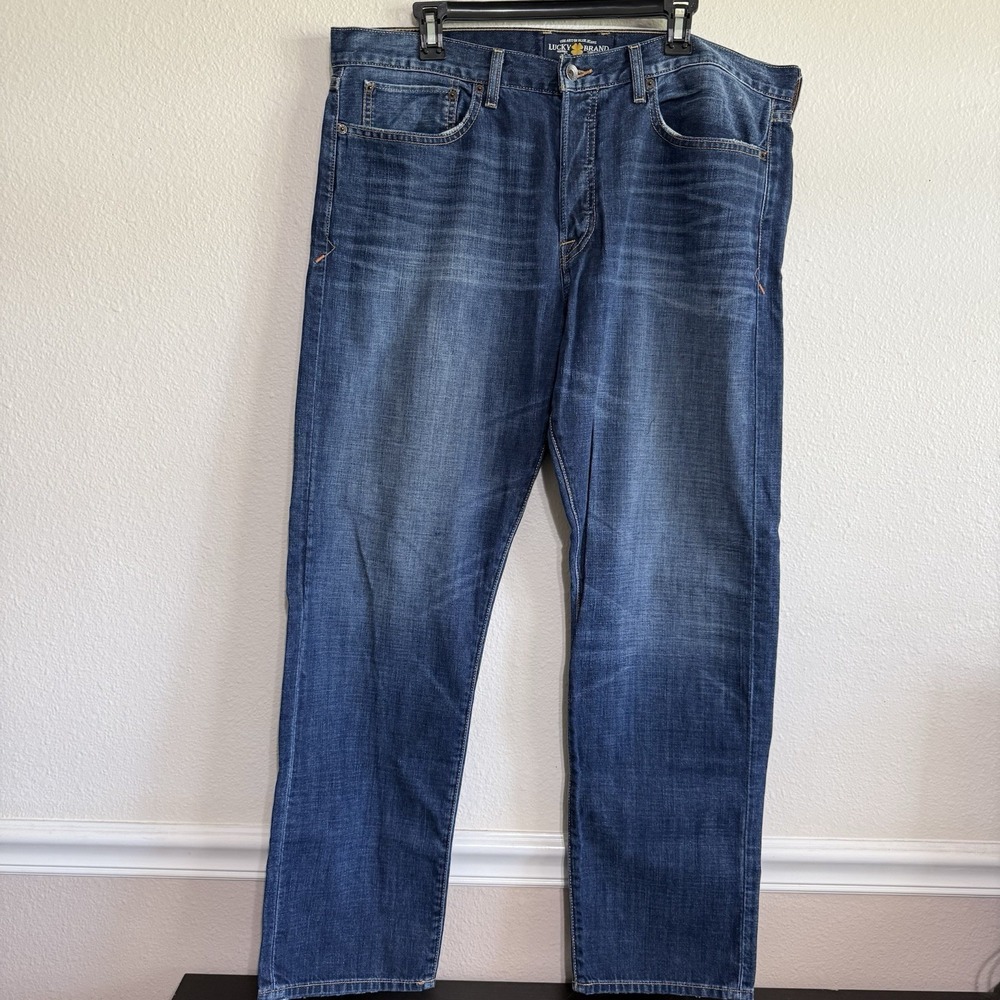 Lucky Brand 121 Heritage Slim Jeans Mens 38x30 Medium Dark Wash Denim Cotton